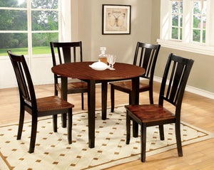 DOVER II Black, Cherry Round Table w/ Drop Leaf