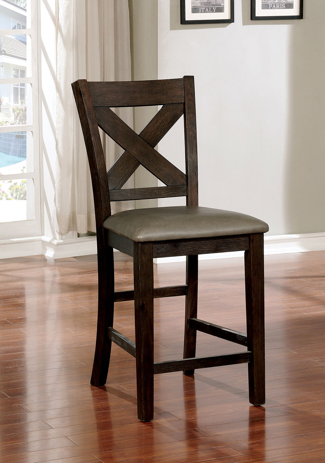 Bridgeville Wire Brushed Rustic Brown Counter Ht. Chair (2/CTN)