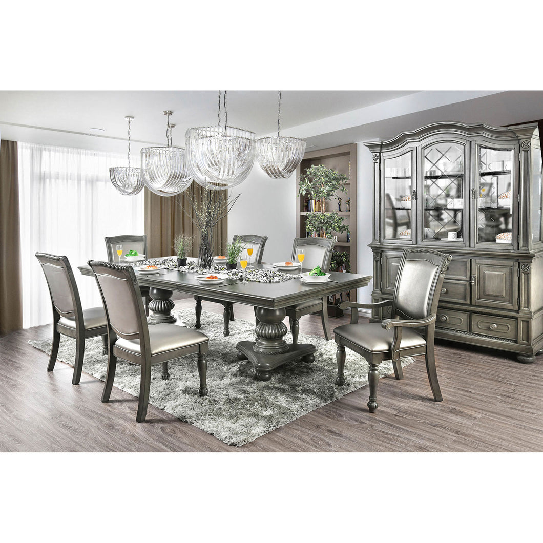 Alpena Gray 9 Pc. Dining Table Set (2AC+6SC)