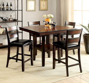 NORAH II Brown Cherry 5 Pc. Counter Ht. Table Set