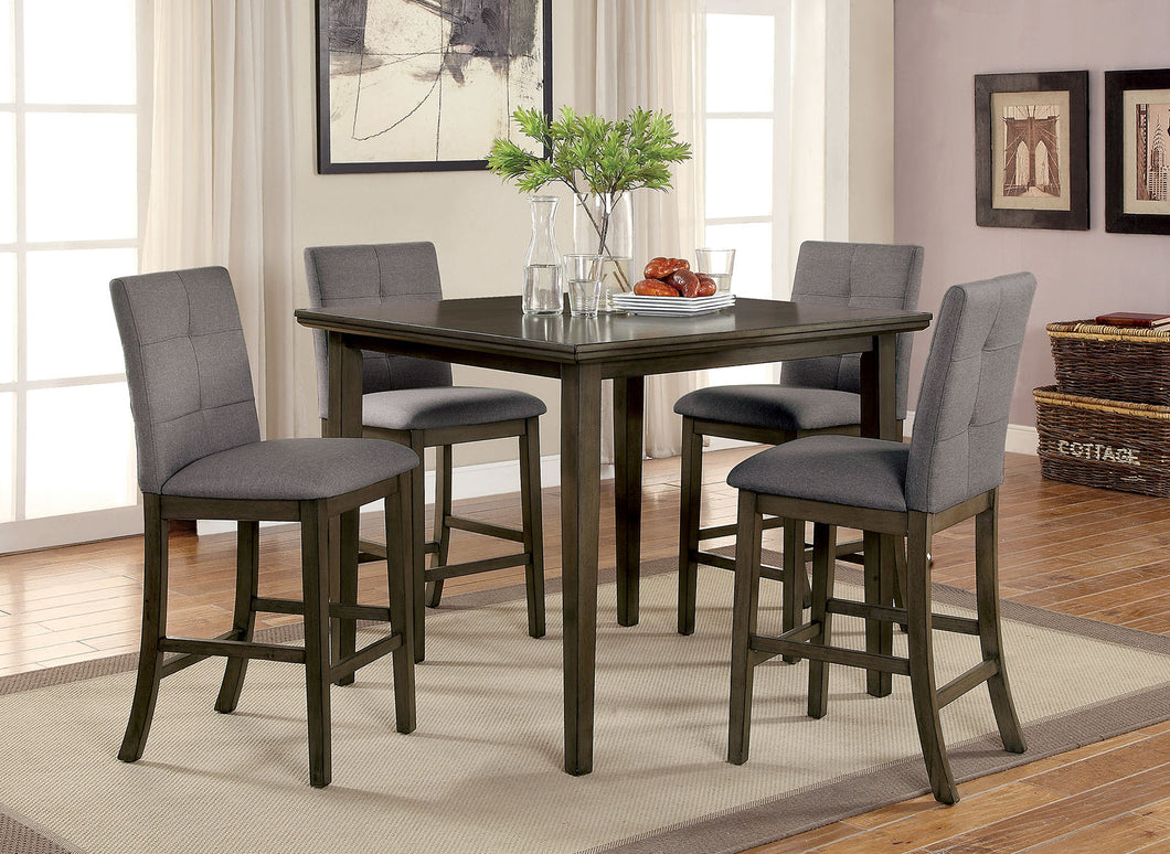 Charlene Gray 5 Pc. Counter Ht. Table Set, Gray