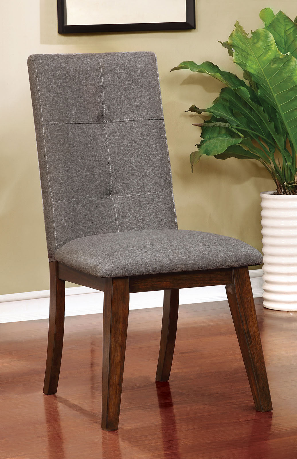 Walnut/Gray Side Chair (2/CTN)