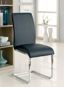 WALKERVILLE I Chrome/Black Side Chair (2/CTN), Black