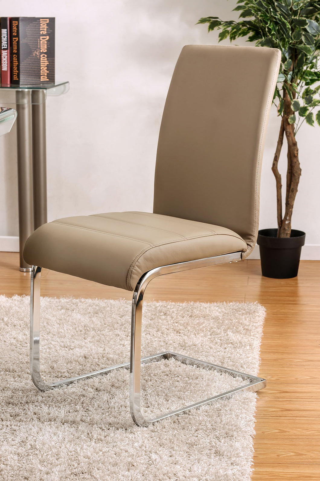 Walkerville I Champagne/Chrome Side Chair (2/CTN)