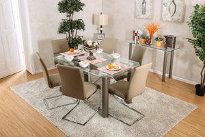Walkerville I Champagne/Chrome Dining Table, Champagne
