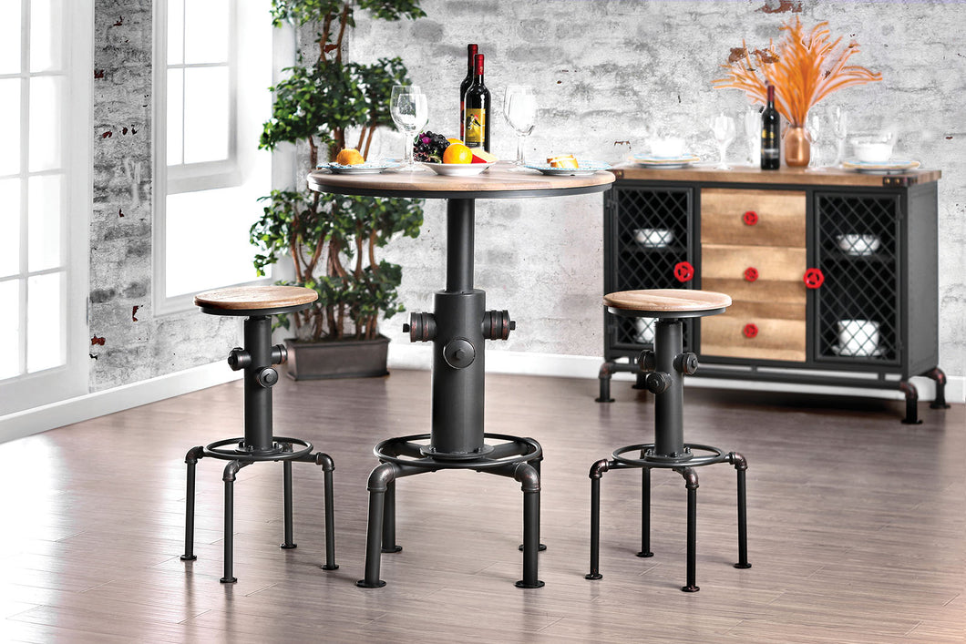 Foskey Antique Black 3 Pc. Bar Table Set