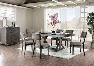 Leeds Gray 7 Pc. Dining Table Set