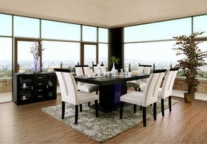 Evangeline Black/Beige 7 Pc. Dining Table Set