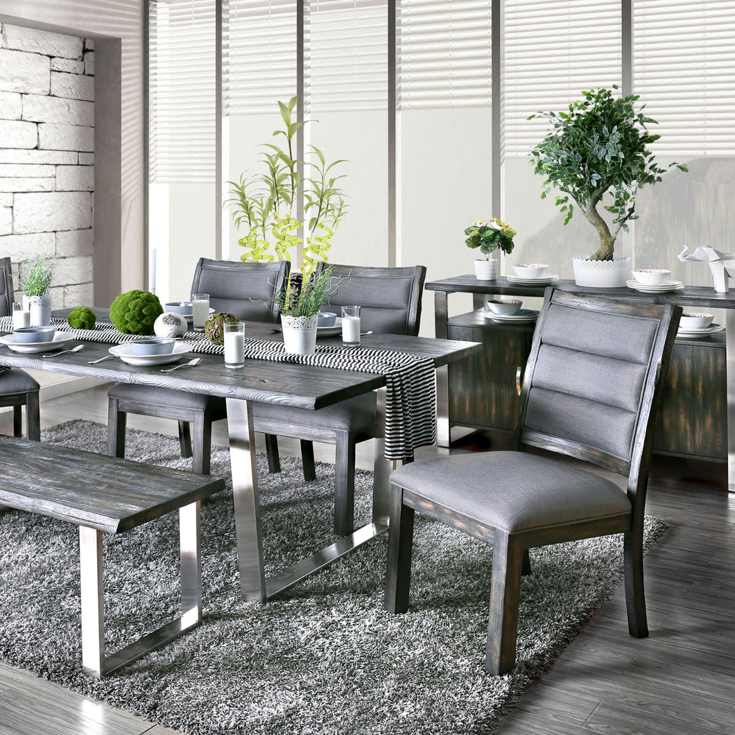 Mandy Gray/Chrome Dining Table