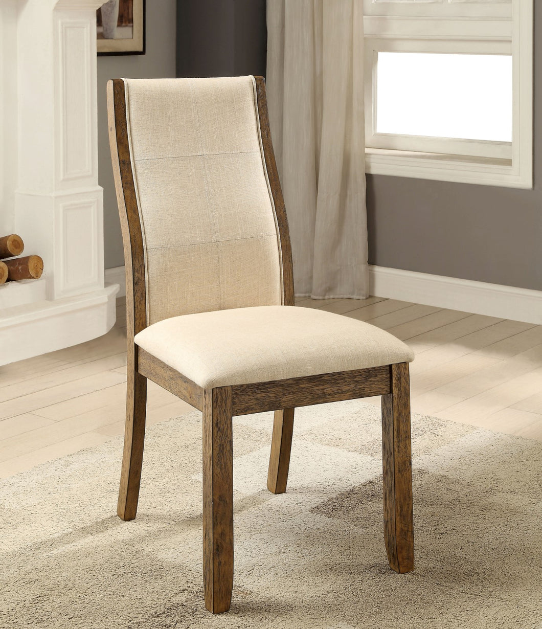 ONWAY Oak/Beige Side Chair (2/CTN)