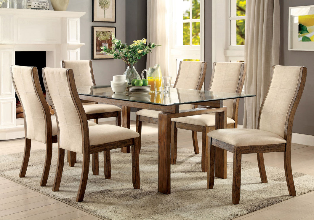 ONWAY Oak, Beige 7 Pc. Dining Table Set