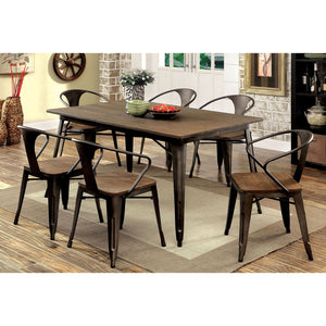 COPPER I Natural Elm, Dark Bronze 6 Pc. Dining Table Set w/ Bench