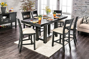 THOMASTON Brushed Black, Ivory 7 Pc. Counter Ht. Table Set