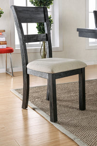 THOMASTON I Wire-Brushed Black/ Ivory Side Chair (2/CTN)