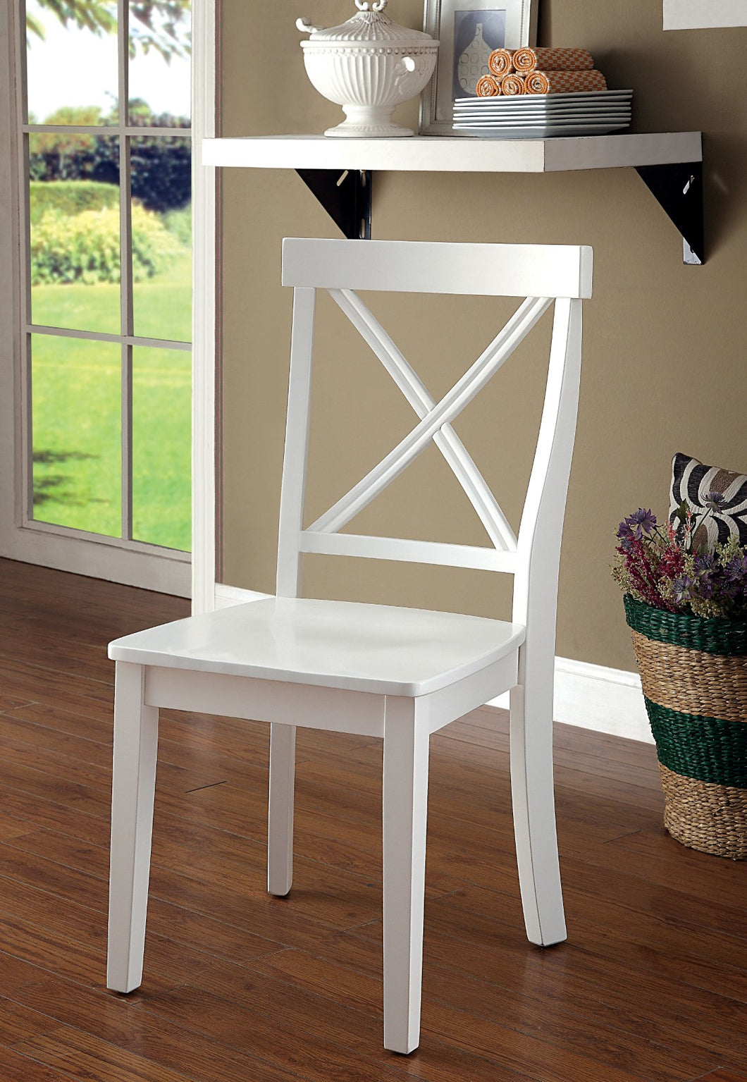 PENELOPE White Side Chair (2/CTN)