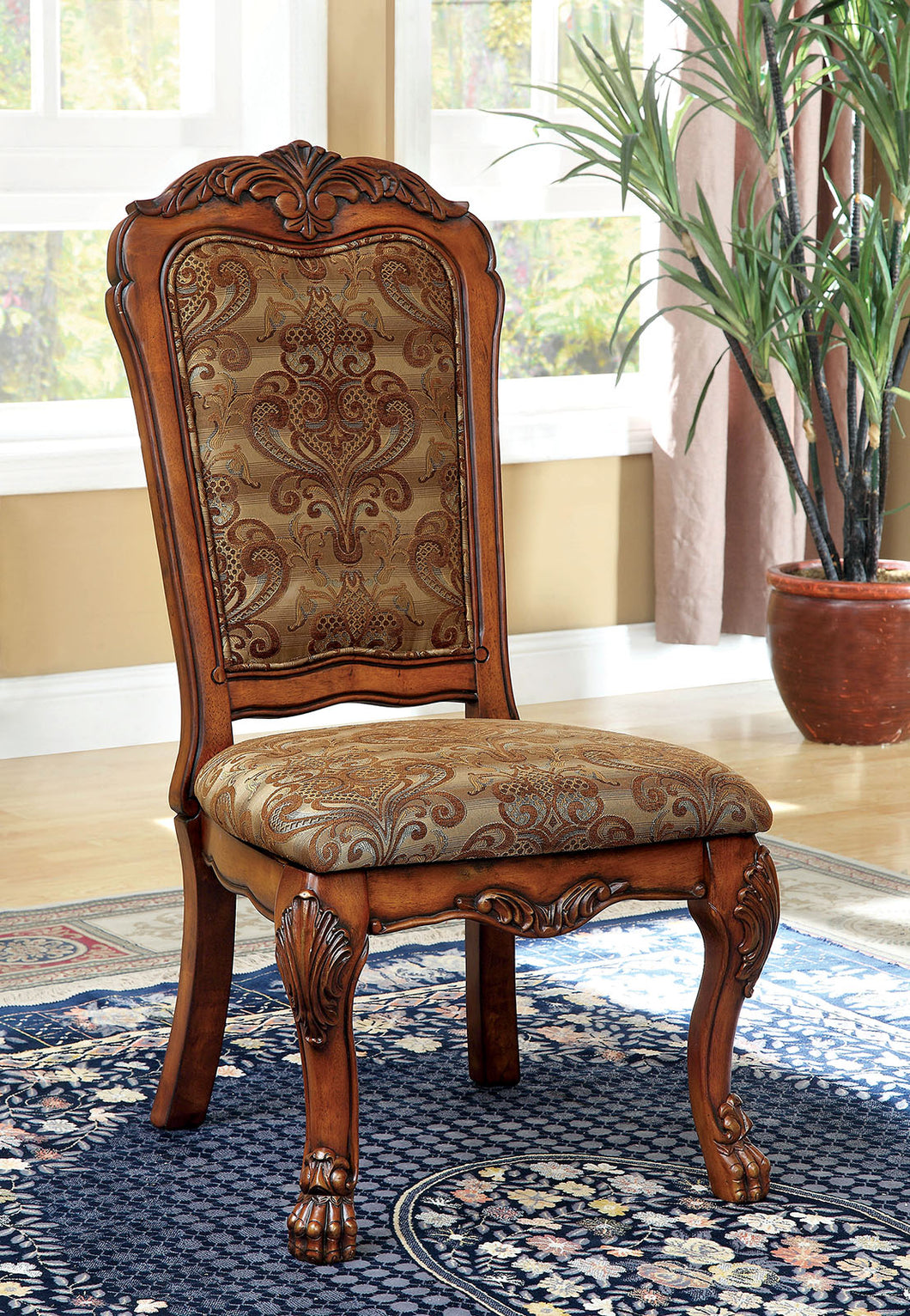 Medieve Antique Oak Side Chair (2/CTN)