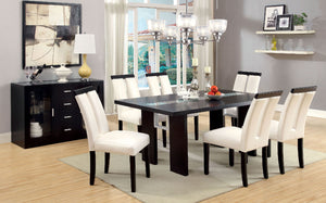 Luminar Black Glass-Insert Dining Table