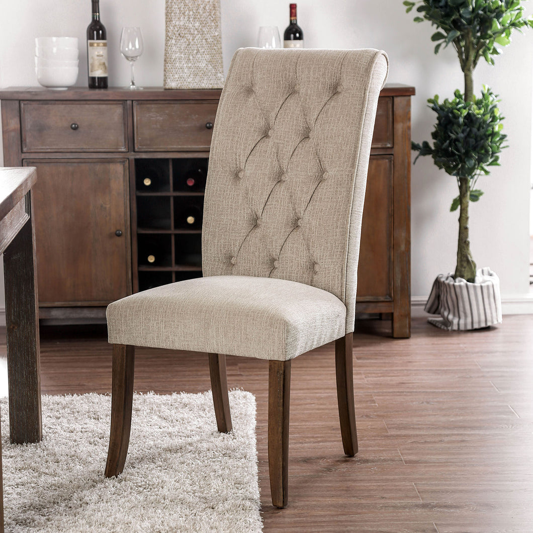 Marshall Beige/Rustic Oak Side Chair (2/CTN)