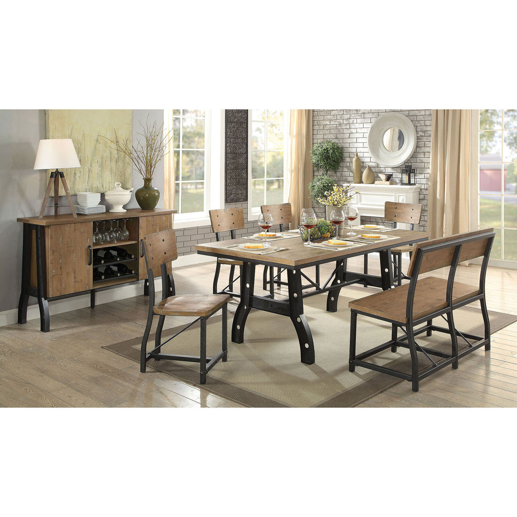 Kirstin Rustic Oak 7 Pc. Dining Table Set