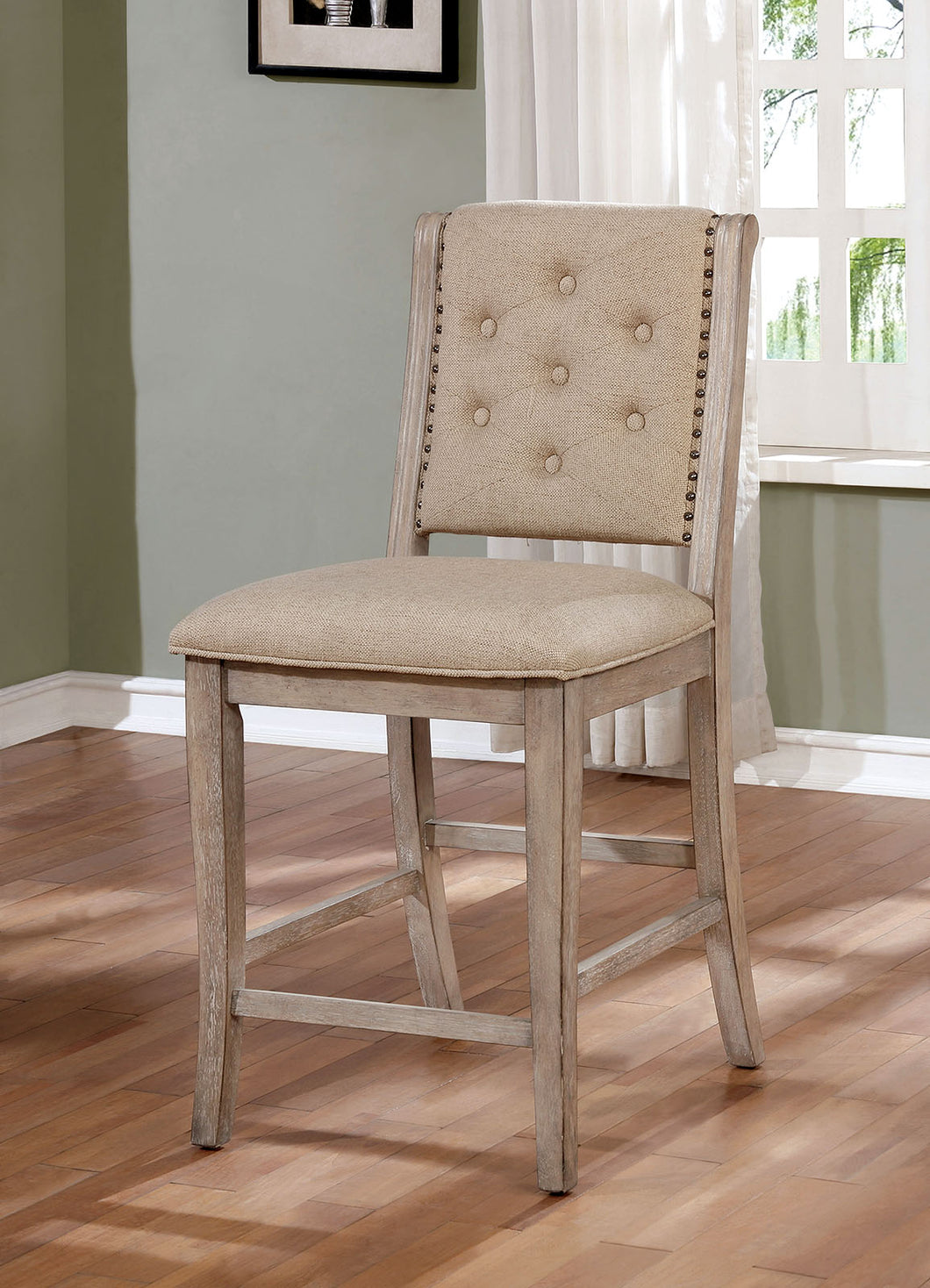 Ledyard Rustic Natural Tone Counter Ht. Side Chair (2/CTN)