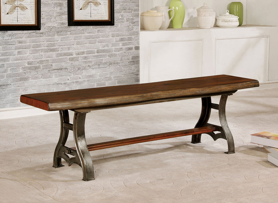 Leann Brown Cherry/Dark Gray Bench