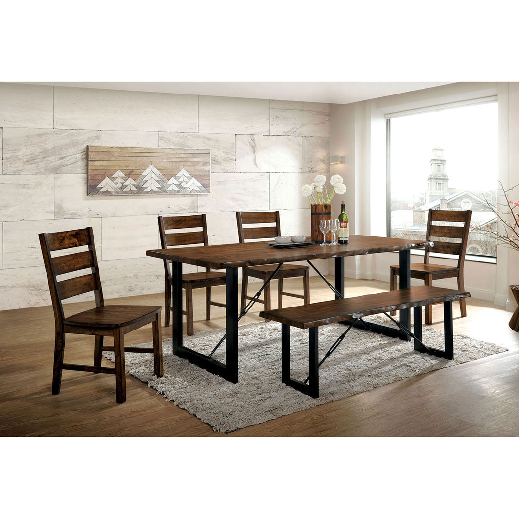 Dulce Walnut 6 Pc. Dining Table Set w/ Bench