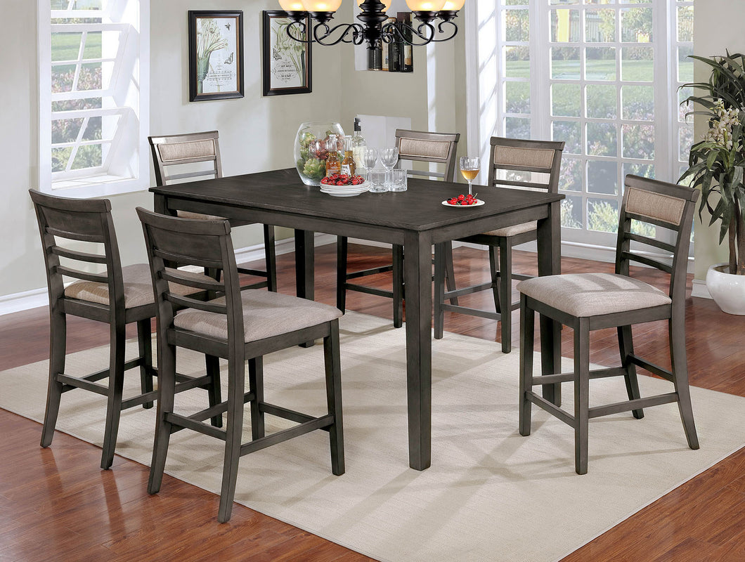 Fafnir Weathered Gray/Beige 7 Pc. Counter Ht. Table Set