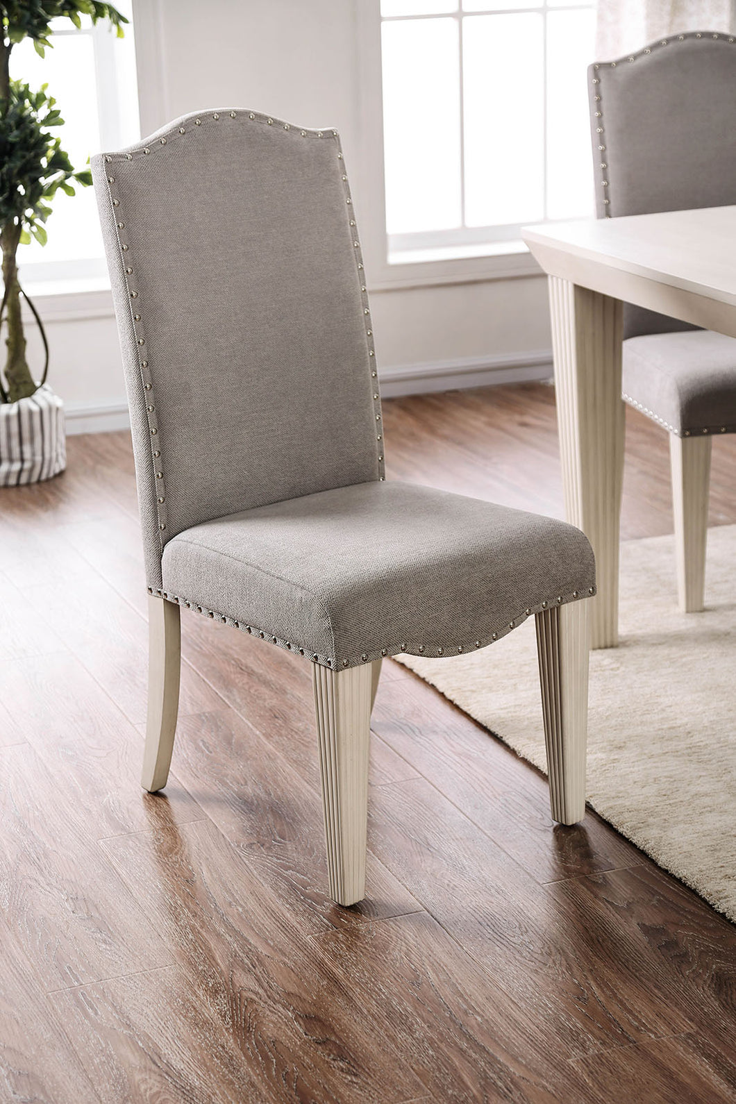 Daniella Gray/Antique White Side Chair (2/CTN)