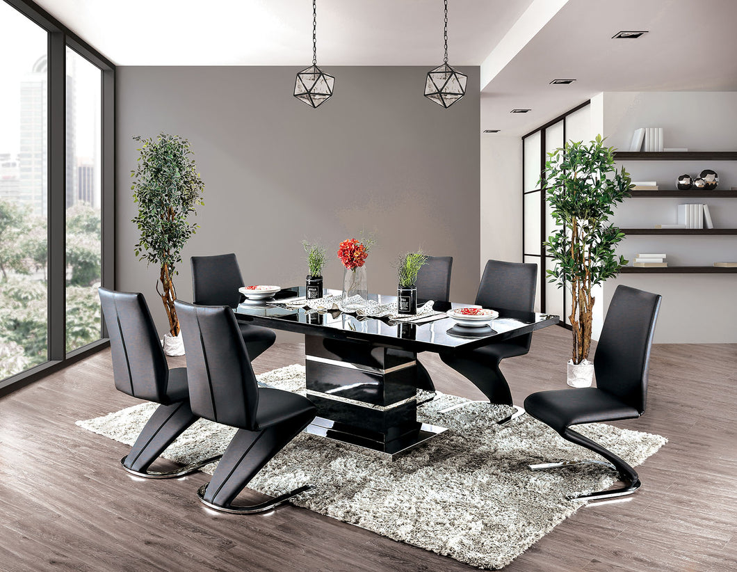 Midvale Black/Chrome 7 Pc. Dining Table Set