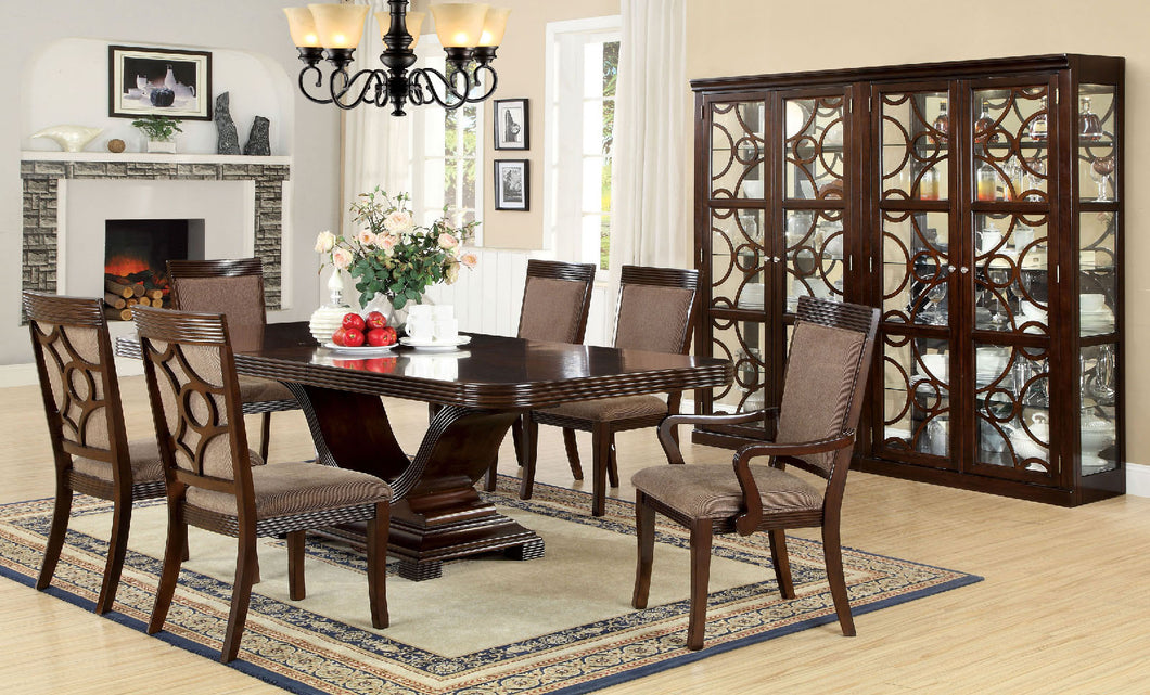 Woodmont Walnut 9 Pc. Dining Table Set (2AC+6SC)