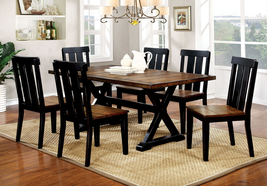 ALANA Antique Oak/Black 7 Pc. Dining Table Set image