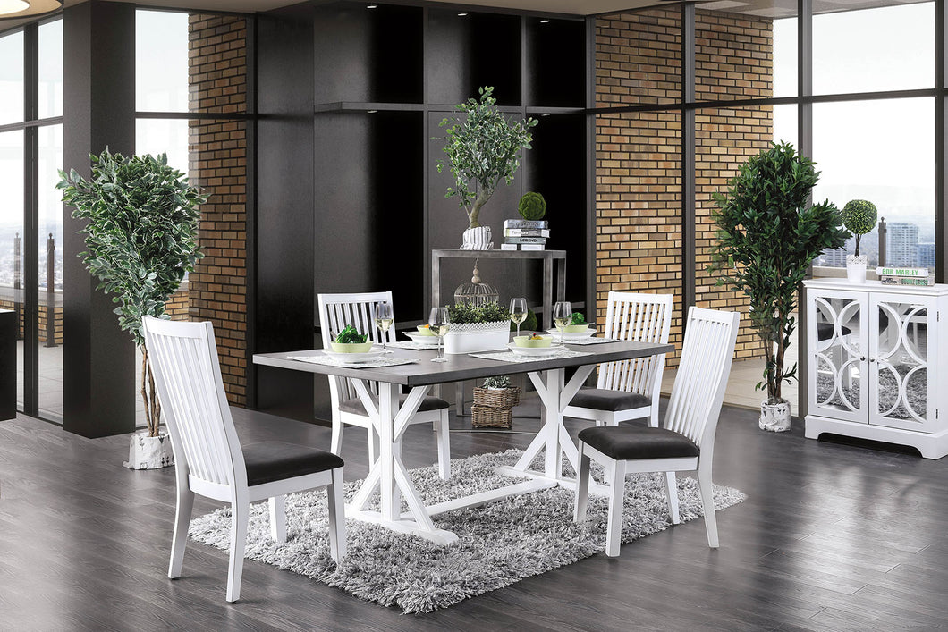 Kathleen Gray, White 7 Pc. Dining Table Set