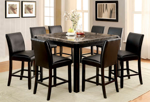 GRANDSTONE II Black Counter Ht. Table, Gray Marble Top