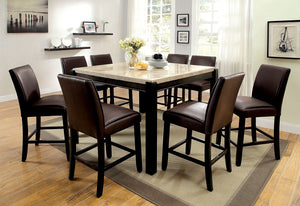 GLADSTONE II Black/Black 7 Pc. Counter Ht. Dining Table Set