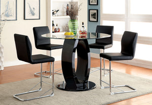 LODIA II Black 5 Pc. Round Dining Table Set