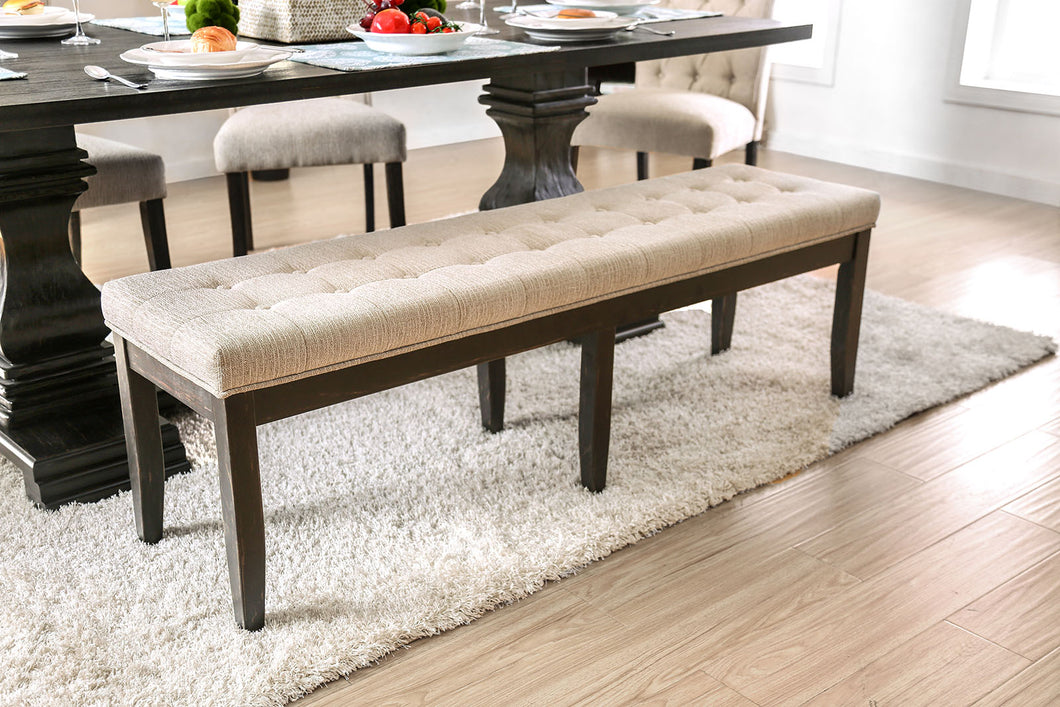 Nerissa Beige/Antique Black Bench