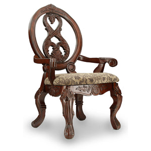 Tuscany II Antique Cherry/Brown Pattern Arm Chair (2/CTN)