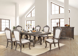 Charmaine Antique Brush Gray Dining Table