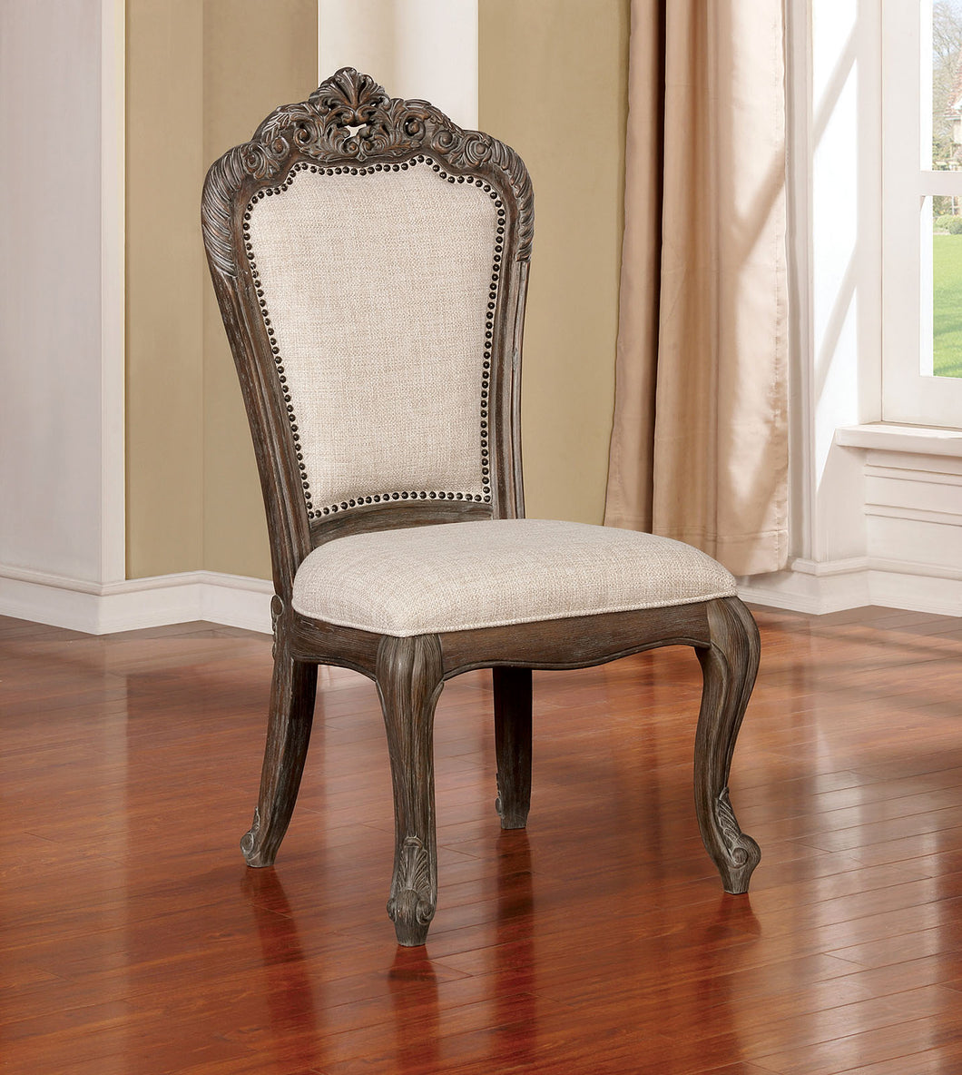 Charmaine Antique Brush Gray Side Chair (2/CTN)