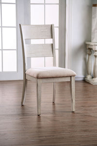 Brigid Antique White/Oak Side Chair (2/CTN)