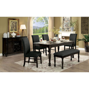 Kathryn Dark Gray 6 Pc. Dining Table Set w/ Bench