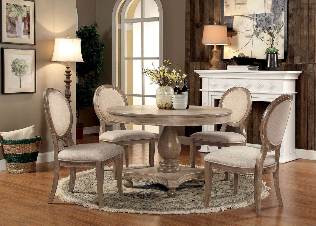 Kathryn Rustic Dark Oak, Ivory 7 Pc. Dining Table Set