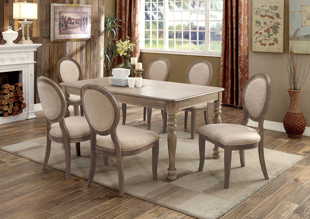 Kathryn Rustic Dark Oak 6 Pc. Dining Table Set w/ Bench