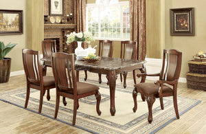 JOHANNESBURG I Brown Cherry, Brown 7 Pc. Dining Table Set (2AC+4SC)