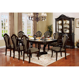 Rosalina Walnut 9 Pc. Dining Table Set (2AC+6SC)