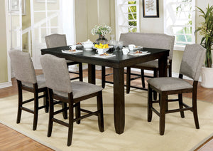 Teagan Dark Walnut 6 Pc. Dining Table Set w/ Bench