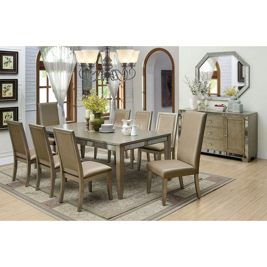 Echo Antique Gold 9 Pc. Dining Table Set (2MC+6SC)