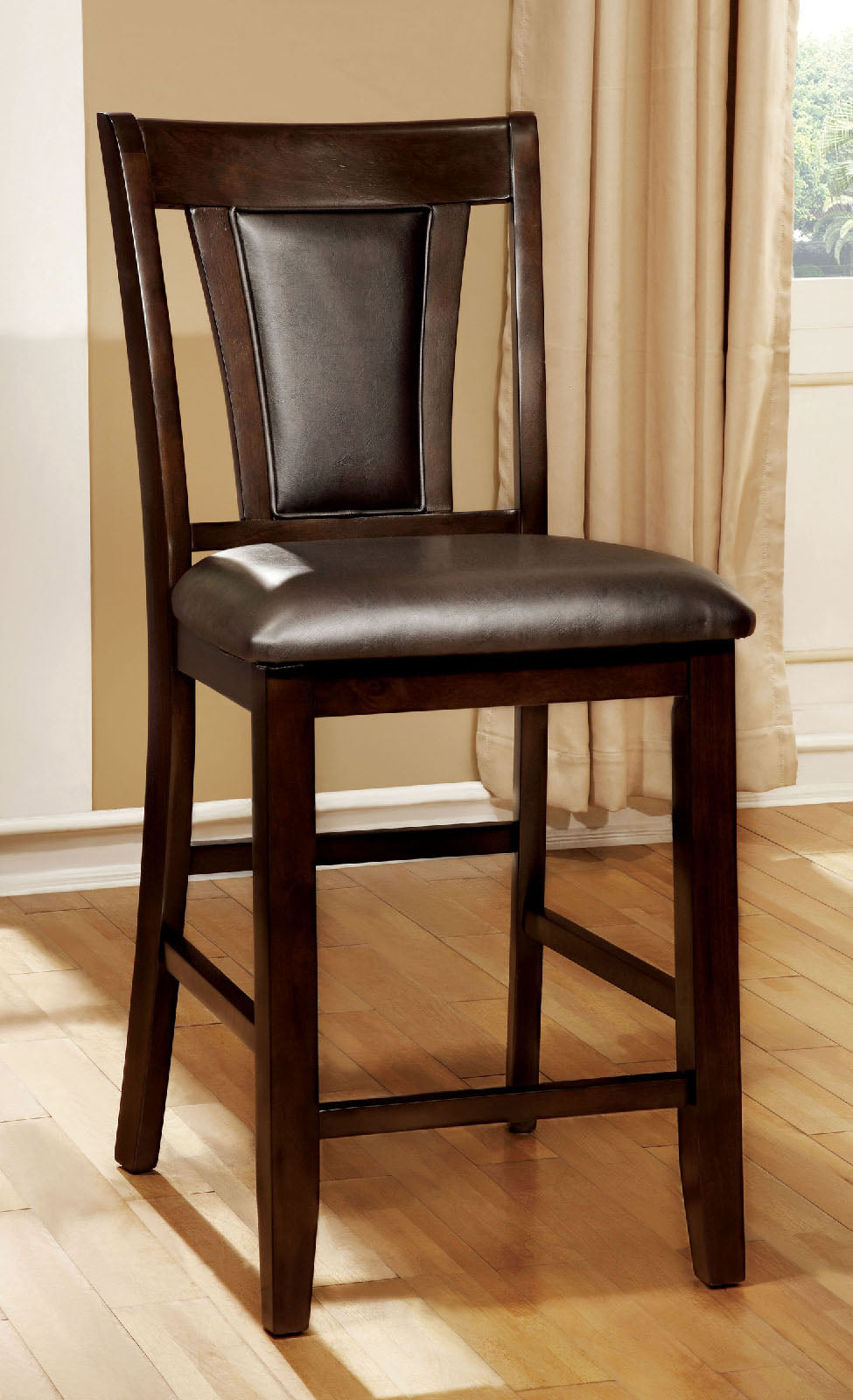 BRENT II Dark Cherry/Espresso Counter Ht. Chair (2/CTN)