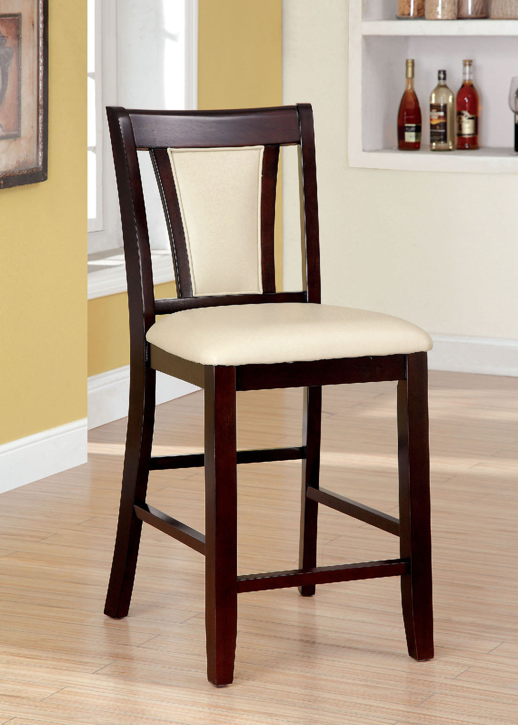 BRENT II Dark Cherry/Ivory Counter Ht. Chair (2/CTN)