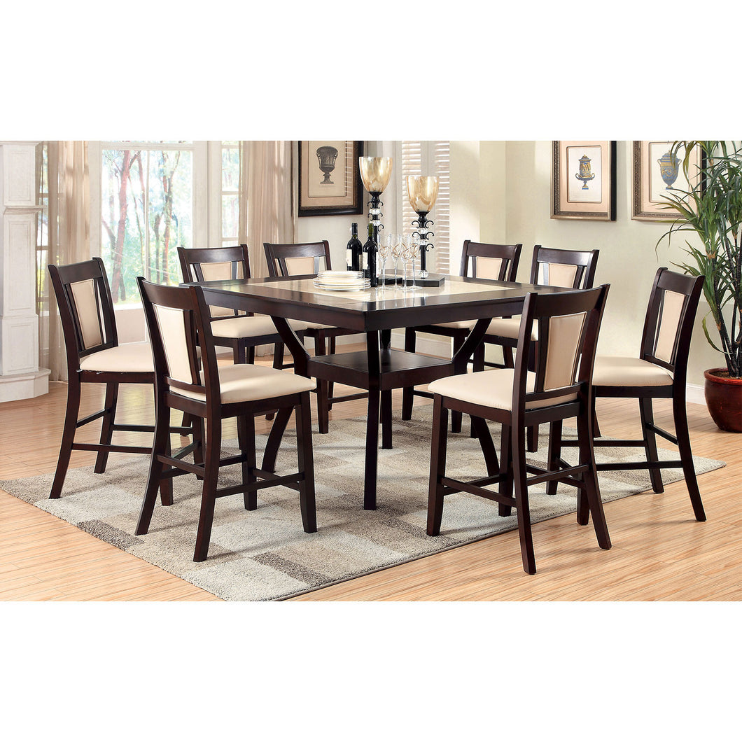 BRENT II Dark Cherry 7 Pc. Counter Ht. Dining Table Set